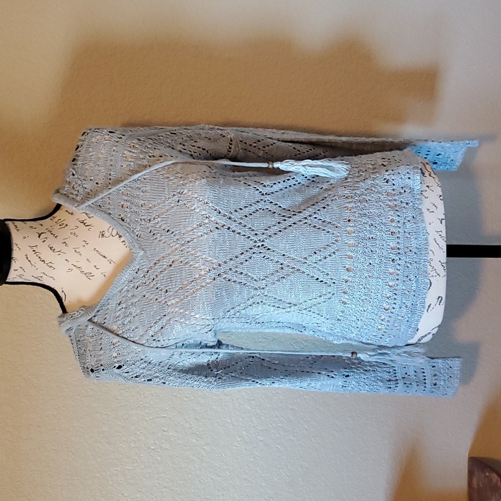 Women's Blue Sweater with Hood